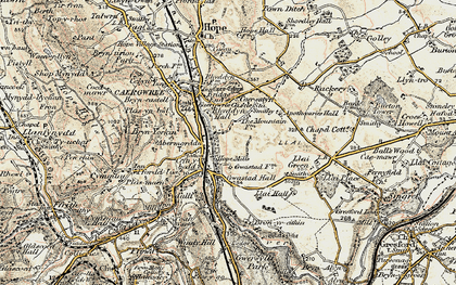 Old map of Cefn-y-bedd in 1902-1903