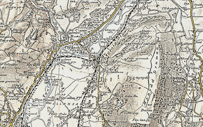 Old map of Cefn-y-Garth in 1900-1901