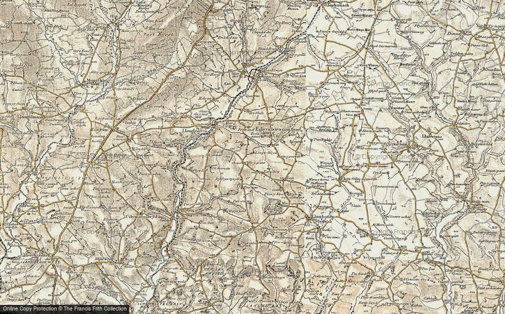 Old Map of Cefn-y-pant, 1901 in 1901