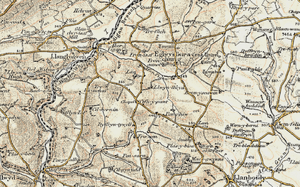 Old map of Cefn-y-pant in 1901