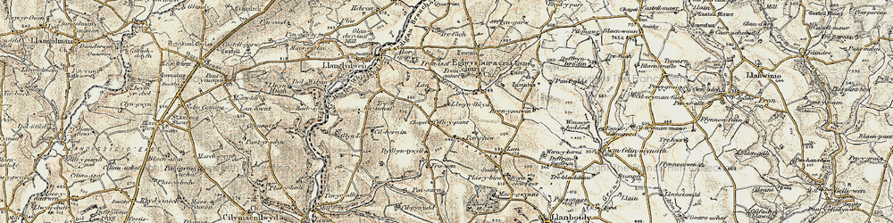 Old map of Cefn-y-pant in 1901