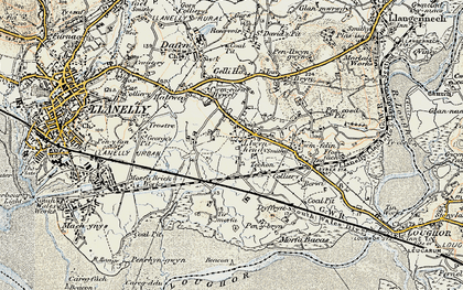 Old map of Tir Morfa in 1900-1901