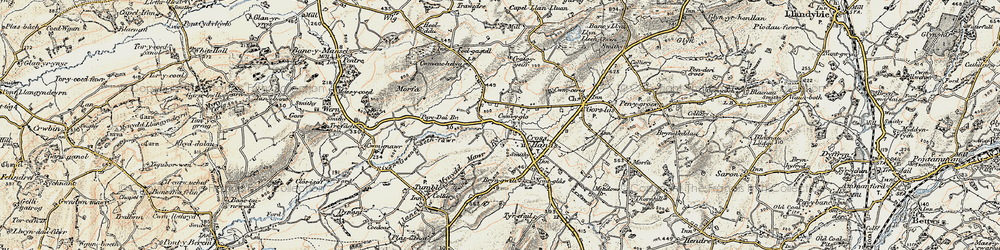 Old map of Cefneithin in 1900-1901