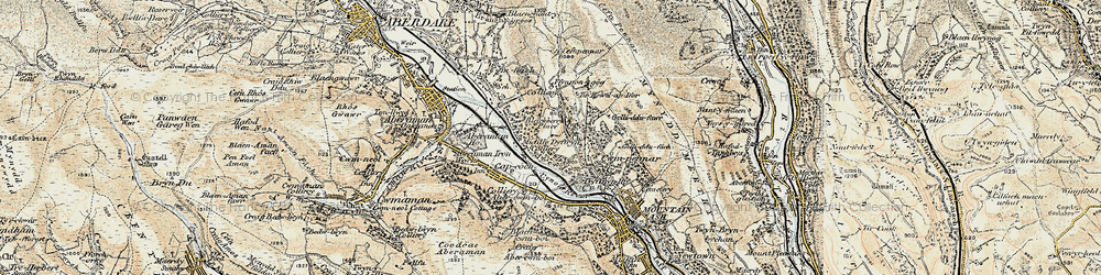 Old map of Cefnpennar in 1899-1900