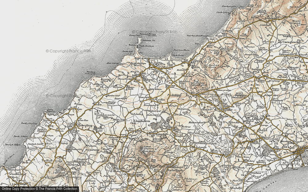 Old Map of Historic Map covering Cefn Leisiog in 1903