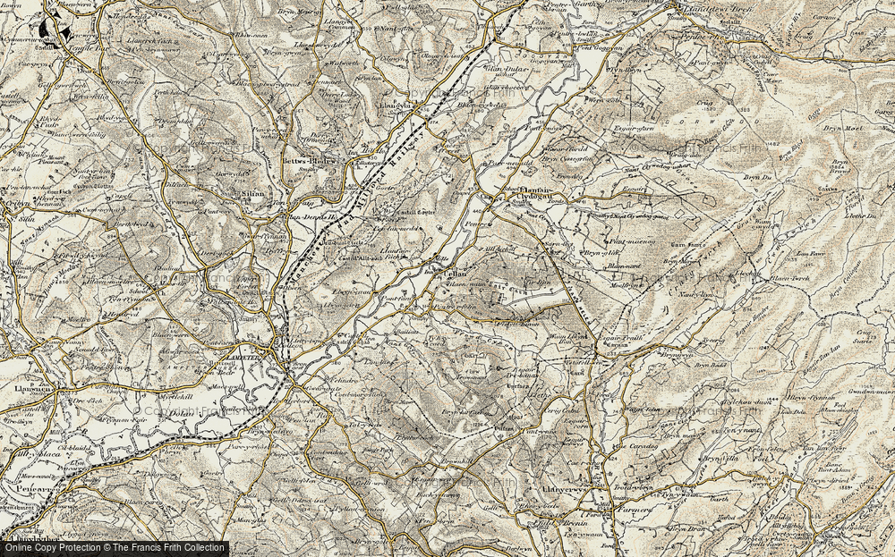 Old Map of Cellan, 1901-1902 in 1901-1902