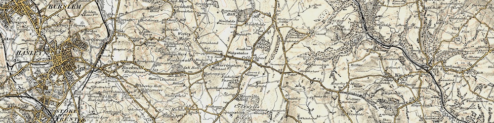 Old map of Cellarhead in 1902