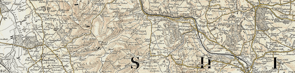Old map of Celyn-Mali in 1902-1903