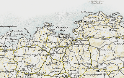 Old map of Cemaes in 1903-1910