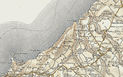 Old map of Ceredigion Coast Path in 1901-1903