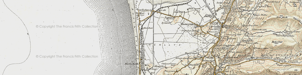 Old map of Afon Leri in 1902-1903