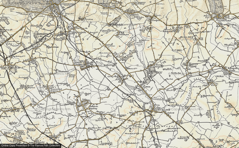 Old Map of Cerney Wick, 1898-1899 in 1898-1899