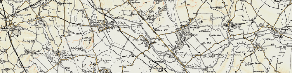 Old map of Cerney Wick in 1898-1899