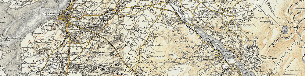 Old map of Ceunant in 1903-1910