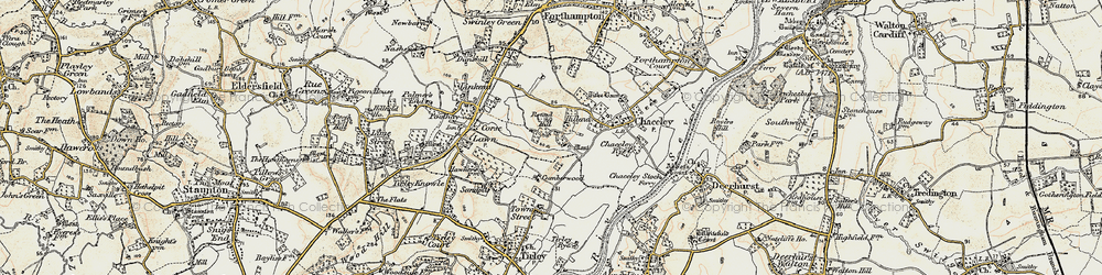 Old map of Chaceley Hole in 1899-1900