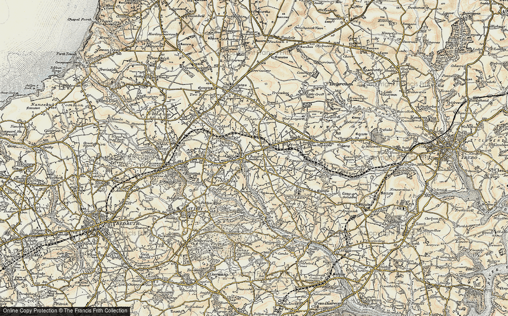 Old Map of Chacewater, 1900 in 1900