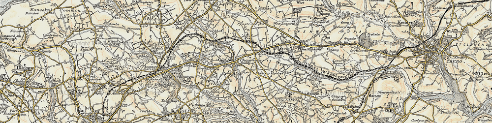 Old map of Chacewater in 1900