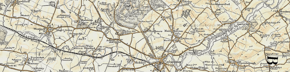 Old map of Chackmore in 1898-1901