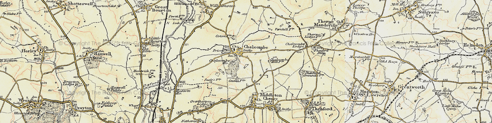 Old map of Chacombe in 1898-1901
