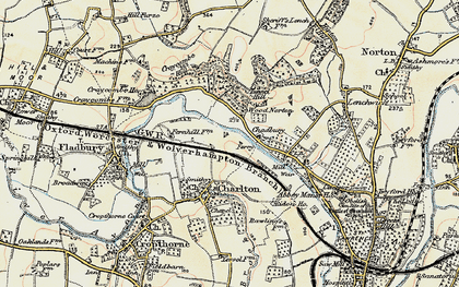 Old map of Chadbury in 1899-1901