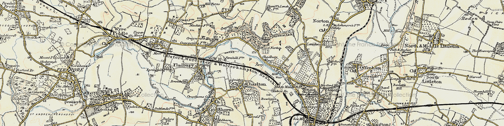 Old map of Chadbury in 1899-1901