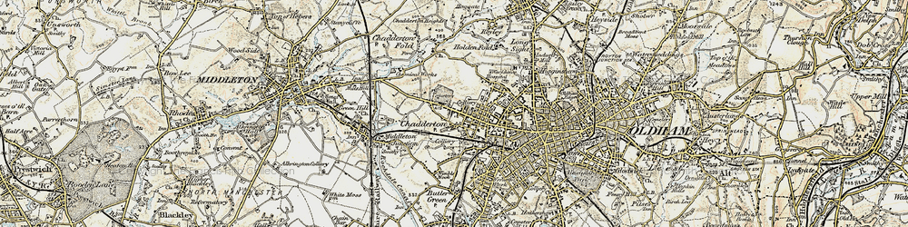 Old map of Chadderton in 1903
