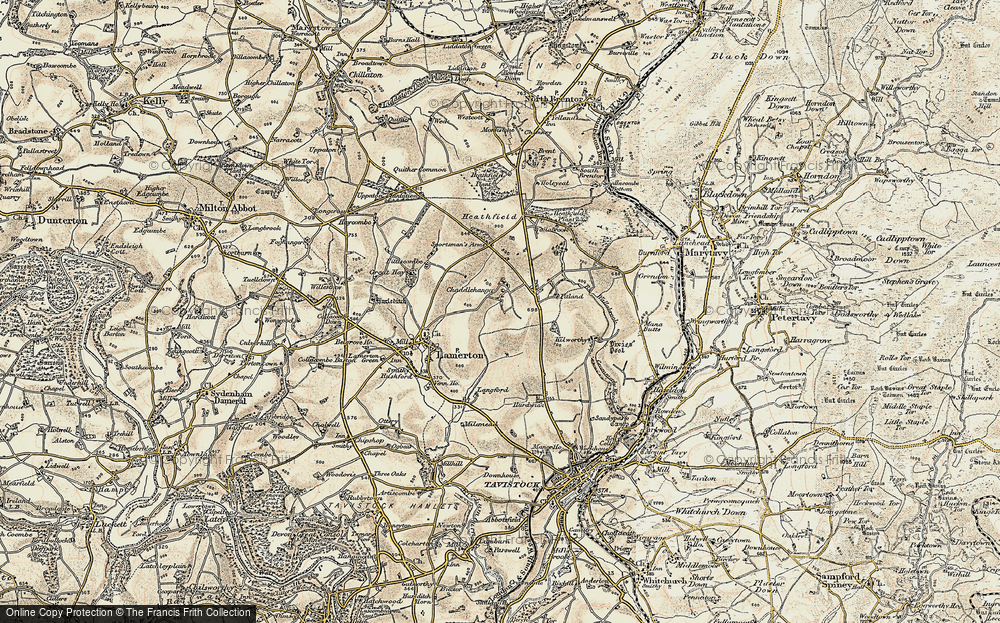 Old Map of Historic Map covering Heathfield in 1899-1900