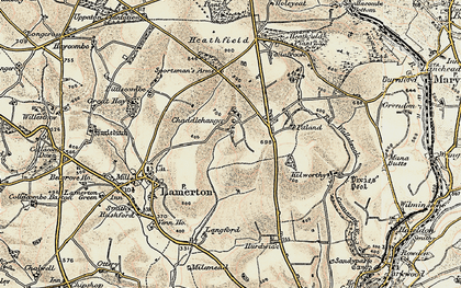 Old map of Chaddlehanger in 1899-1900