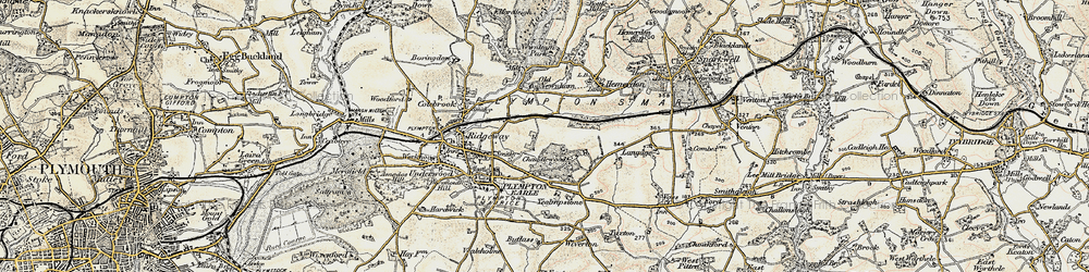 Old map of Chaddlewood in 1899-1900