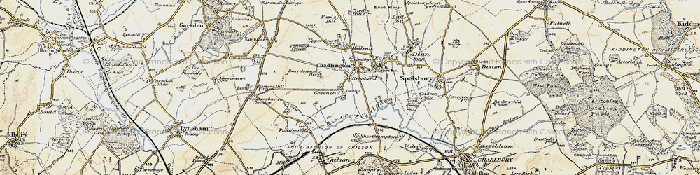 Old map of Chadlington in 1898-1899