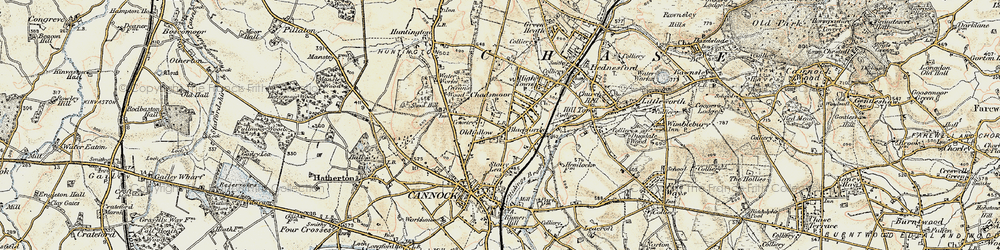 Old map of Chadsmoor in 1902