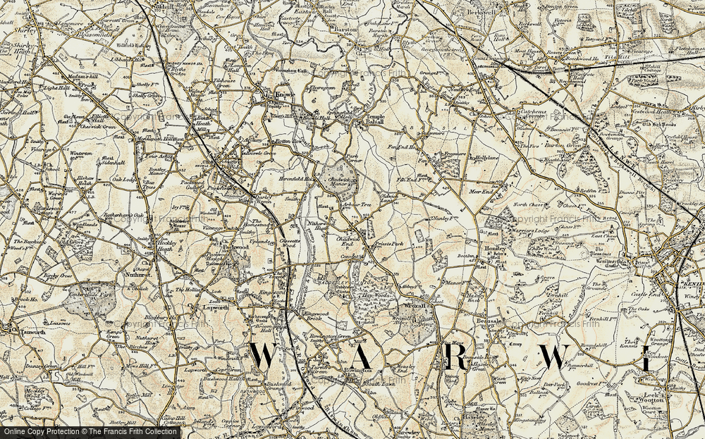 Old Map of Chadwick End, 1901-1902 in 1901-1902
