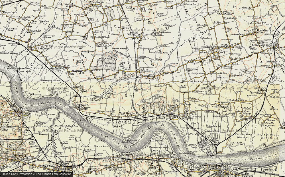 Old Map of Chafford Hundred, 1897-1898 in 1897-1898
