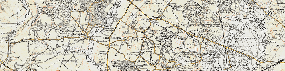 Old map of Chalbury Common in 1897-1909