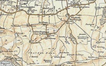 Old map of Chaldon Herring in 1899-1909