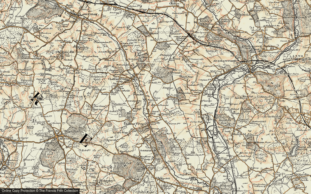 Old Map of Historic Map covering Bowstridge in 1897-1898