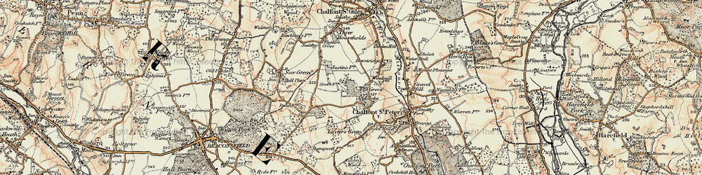 Old map of Chalfont Grove in 1897-1898