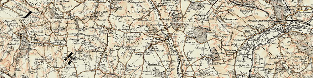 Old map of Chalfont St Giles in 1897-1898