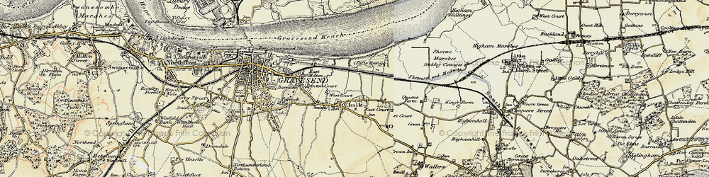 Old map of Chalk in 1897-1898