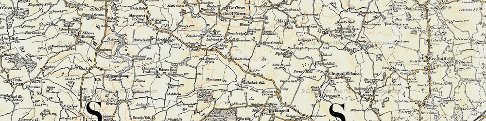 Old map of Chalk End in 1898