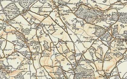 Old map of Chalkhouse Green in 1897-1909