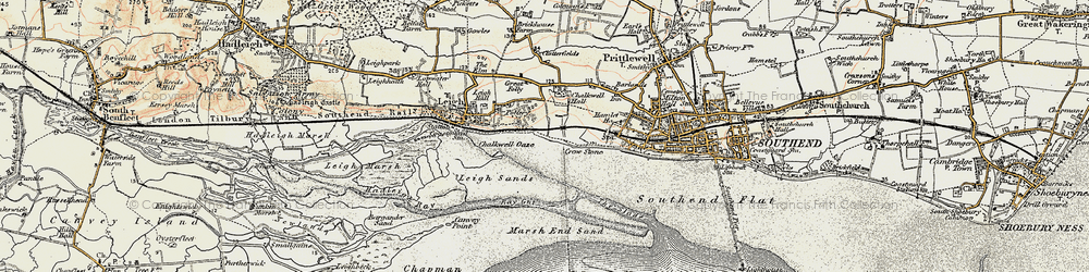 Old map of Chalkwell in 1897-1898