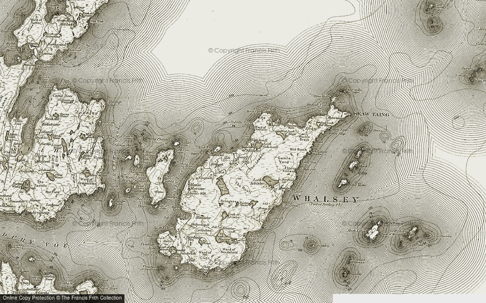 Old Map of Challister, 1912 in 1912