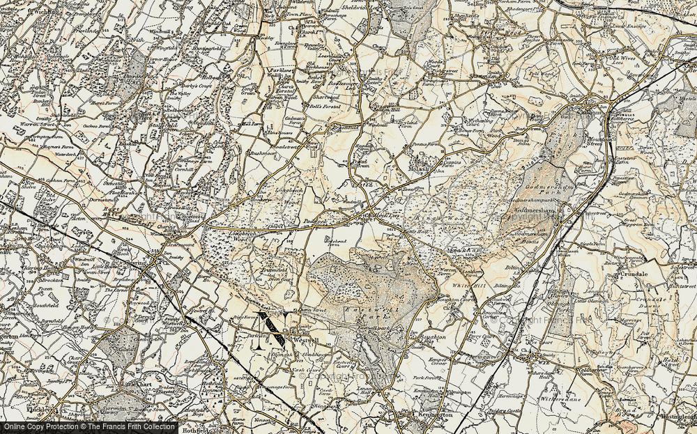 Old Map of Challock, 1897-1898 in 1897-1898