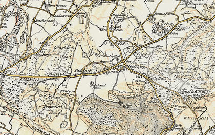 Old map of Challock in 1897-1898