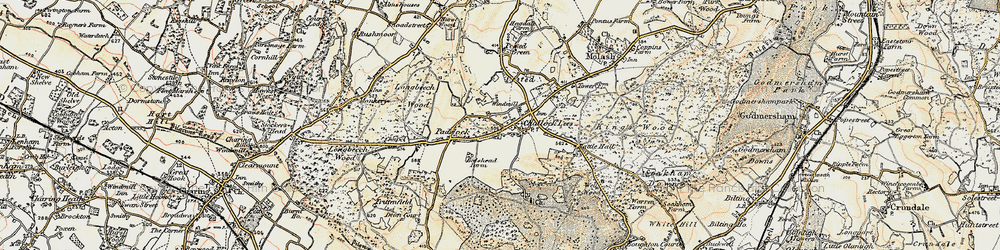 Old map of Challock in 1897-1898