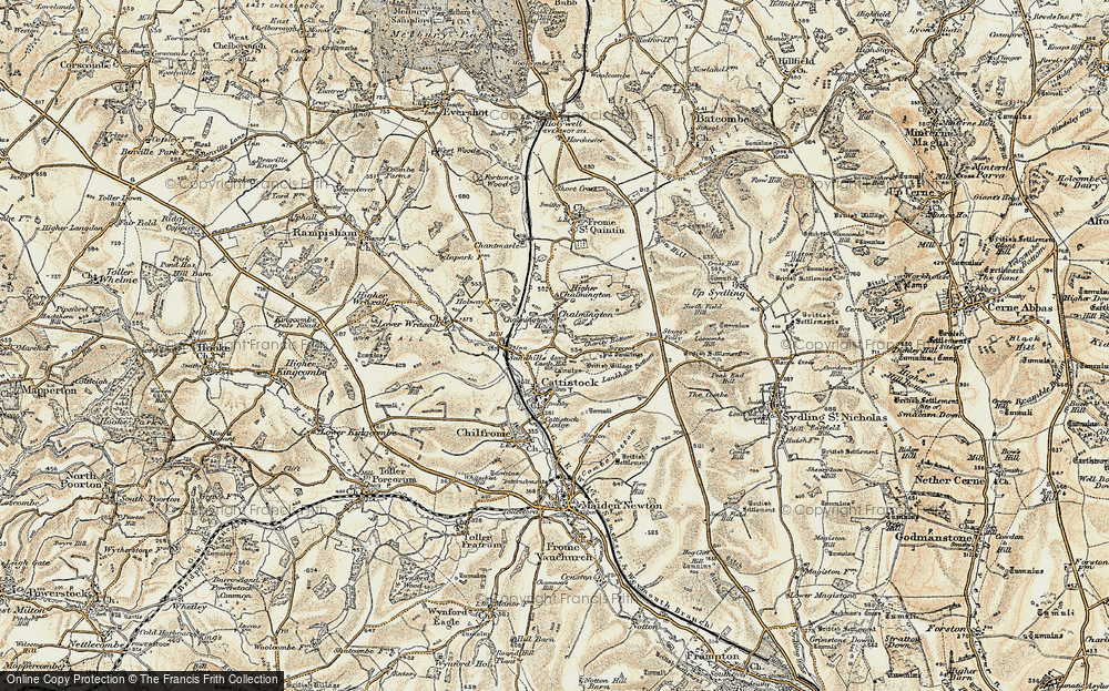 Old Map of Chalmington, 1899 in 1899