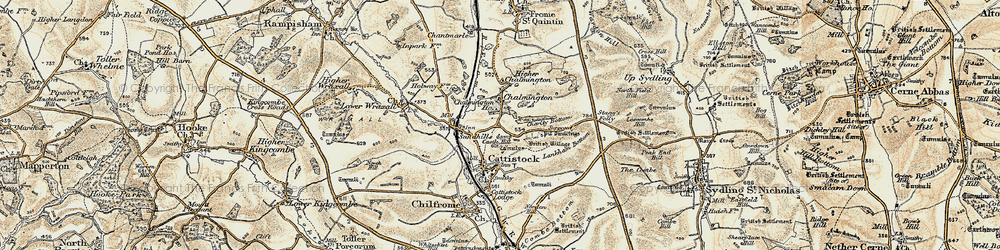 Old map of Chalmington in 1899