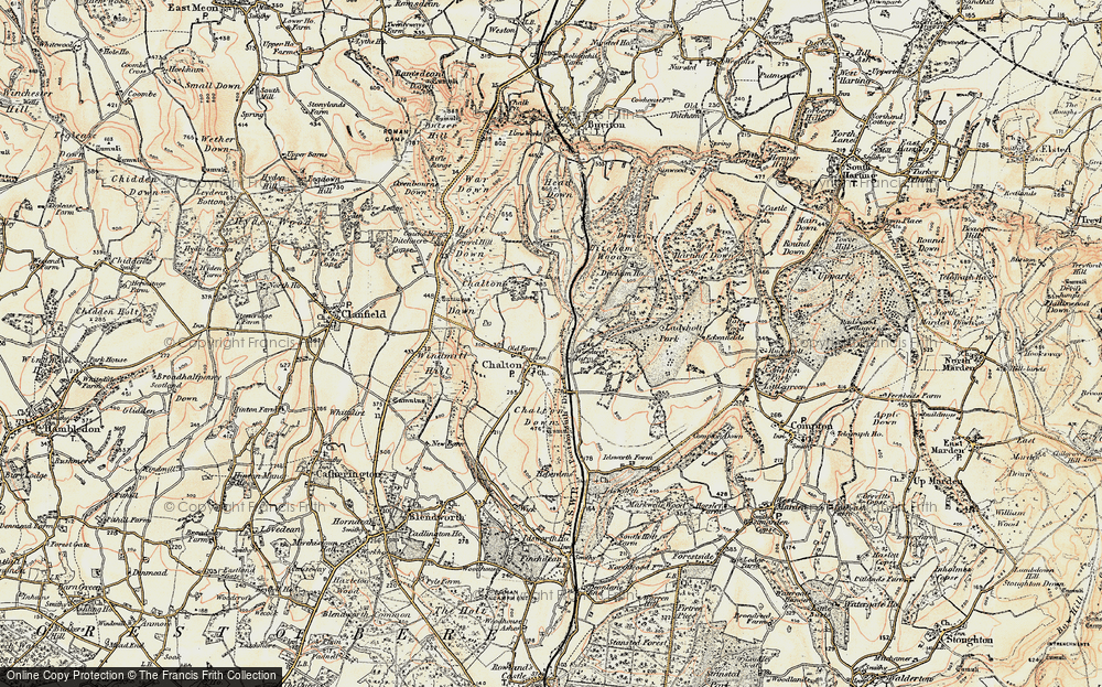 Old Map of Chalton, 1897-1900 in 1897-1900