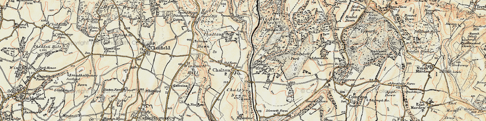 Old map of Chalton in 1897-1900